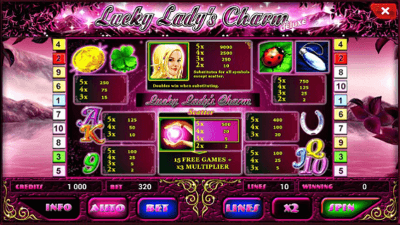 Lucky Lady's Charm deluxe Energy Casino online game bonus