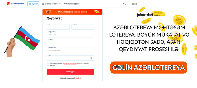 Azərlotereya Promo kodu qeydiyyat prosesi