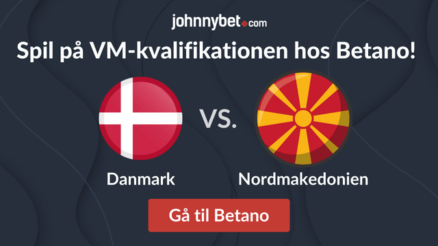 odds pa danmark vs nordmakedonien