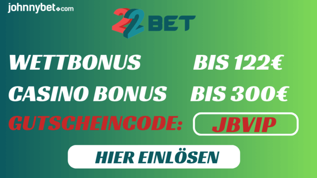 Sportwetten Bonus für 22bet Neukunden