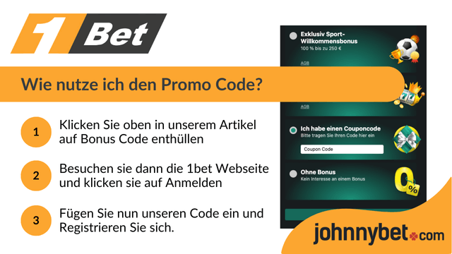 1bet Aktionscode zur Anmeldung