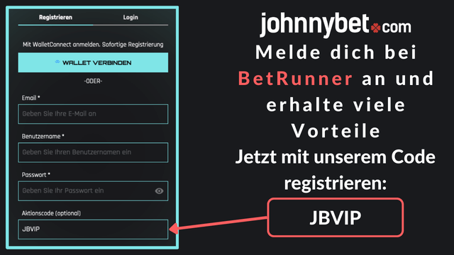 BetRunner Aktionscode für die Anmeldung