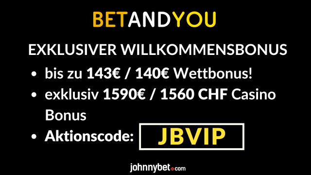 Neukunden Bonus Code für BetAndYou Casino und Sportwetten