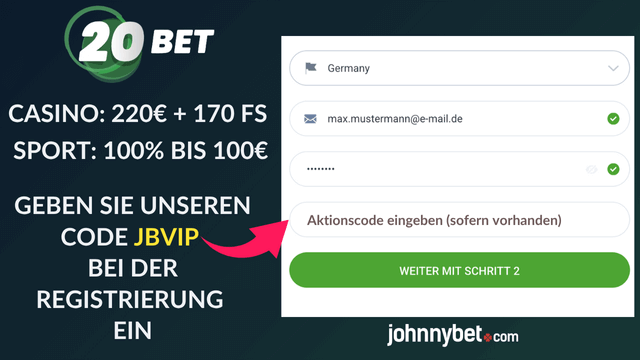 20Bet Aktionscode Registrierung