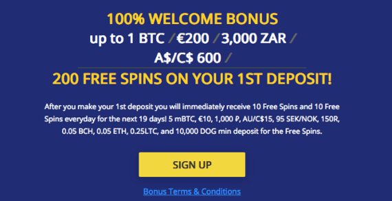 bitcoin casino cod bonus