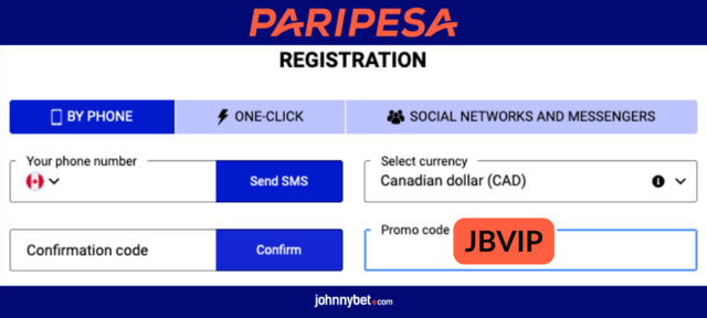 paripesa how to register with promo code