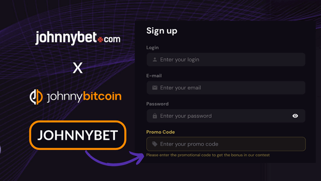 johnnybitcoin sign up promotional code field