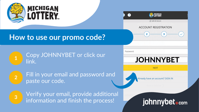 Michigan Lottery sign up with exclusive code