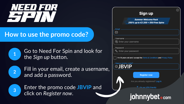need for spin sign up promo