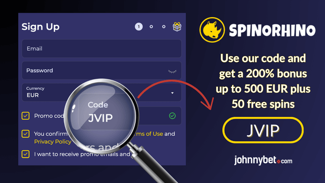 Spinorhino promo code sign up