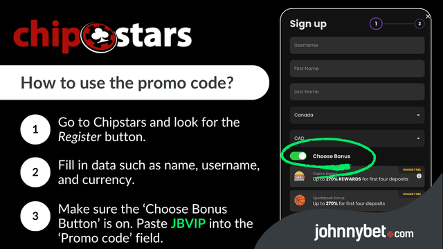Chipstars promo code registration