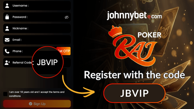 RajPoker referral code 2026