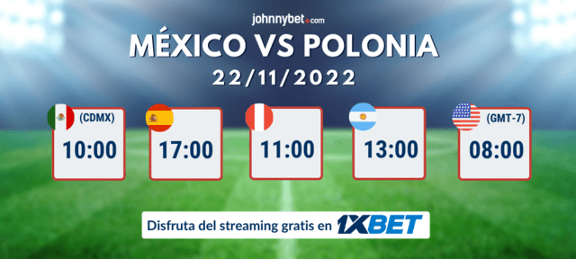 ver online gratis México vs Polonia Mundial 1xBet