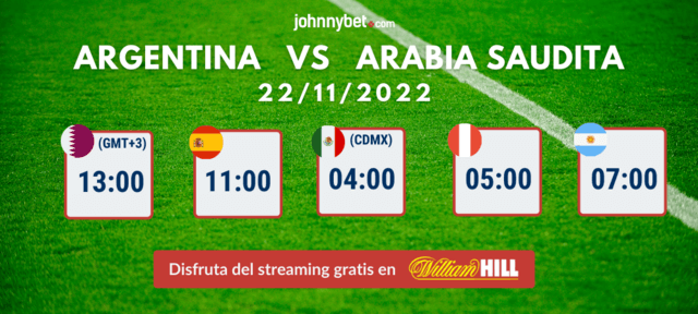 live stream William Hill ver Argentina vs Arabia Saudita en vivo
