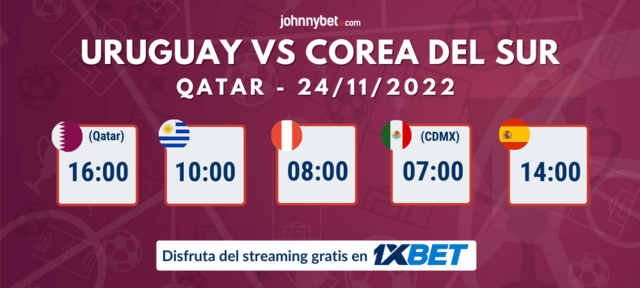 Uruguay vs Corea del Sur transmisión en vivo 1XBET