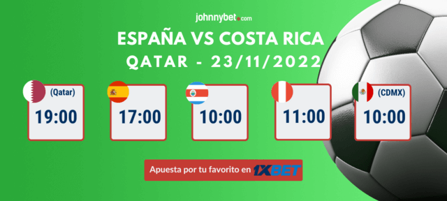 España vs Costa Rica apuestas en vivo 1XBET live streaming