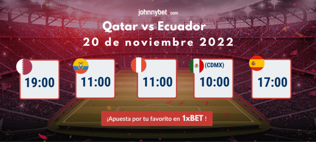 apuestas en vivo 1XBET Copa Mundial Fútbol Ecuador Catar live stream