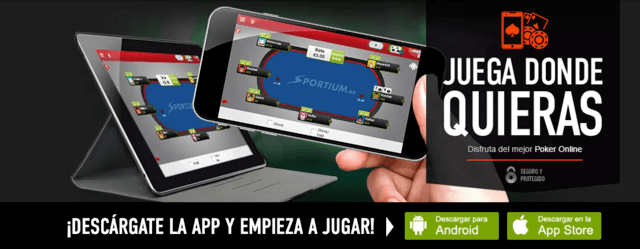 aplicación móvil gratuita póker Sportium
