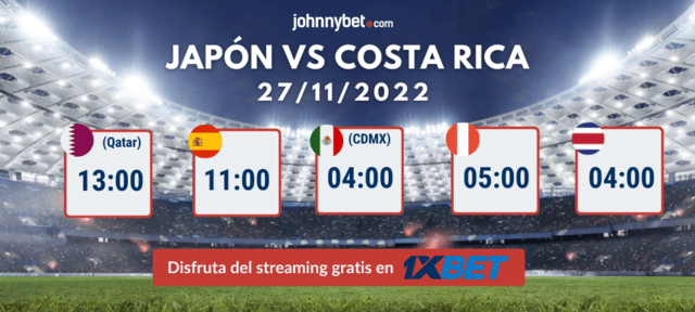 streaming gratuito Japón vs Costa Rica en vivo