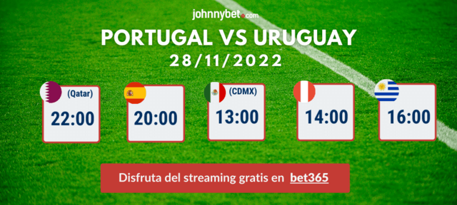 horrarios Portugal vs Uruguay streaming gratuito