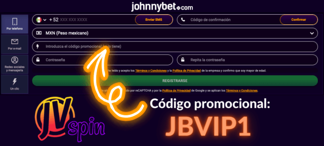 Bono por registro JVSpin exclusivo