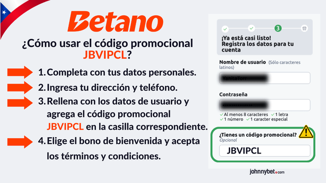 Registro paso a paso en betano chile con el codigo promocional