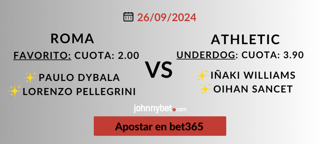 Roma vs Athletic apuestas liga de Europa