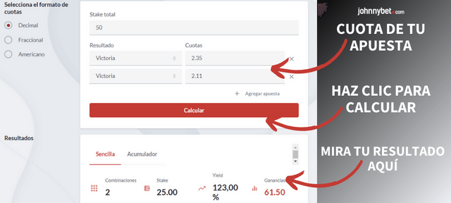 calcular ganancias de apuestas