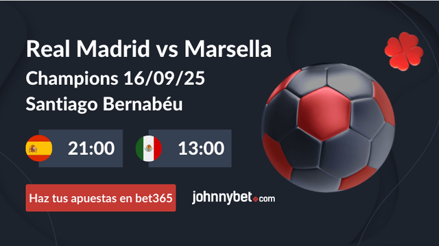 apuestas cuando es real madrid marsella liga de campeones europa