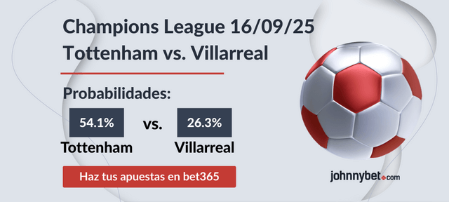 apostar predicciones quién gana villarreal vs tottenham