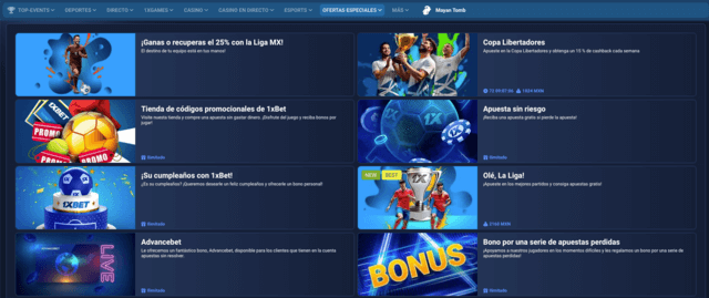 Apostar con ofertas especiales 1XBET