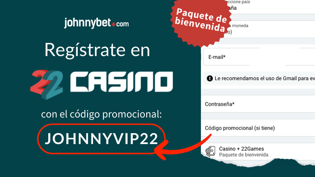 22Casino código promocional