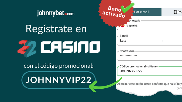 22Casino código promocional