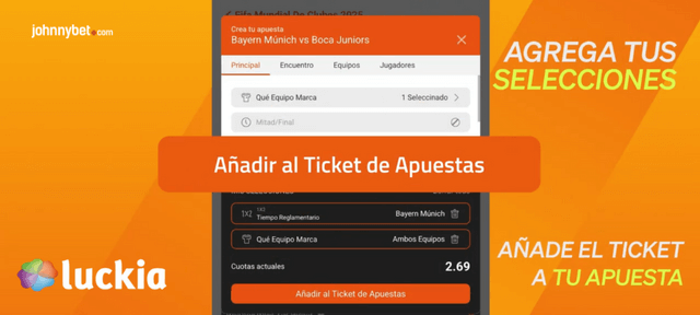 ticket de apuesta combinada en Luckia
