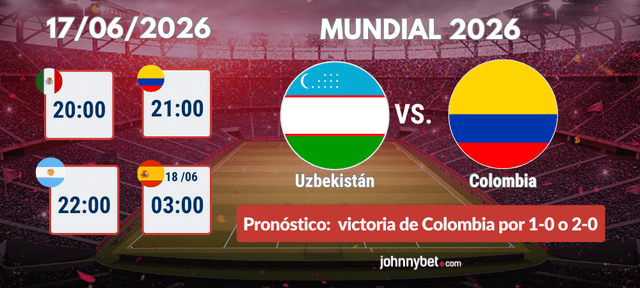 horarios y favorito quien gana uzbekistan vs colombia copa del mundo 