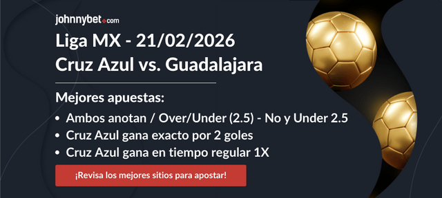 apuestas disponibles Cruz Azul vs Chivas