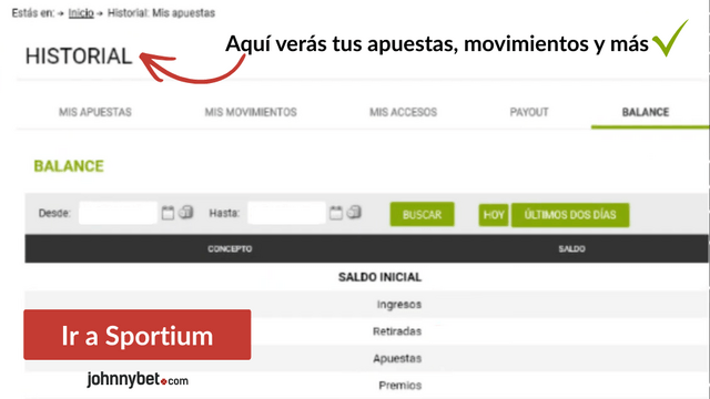 cómo revisar mis apuestas sportium