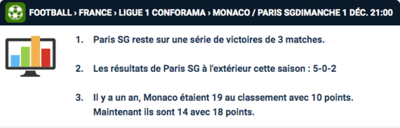 Infos sur match PSG-Monaco sur Netbet