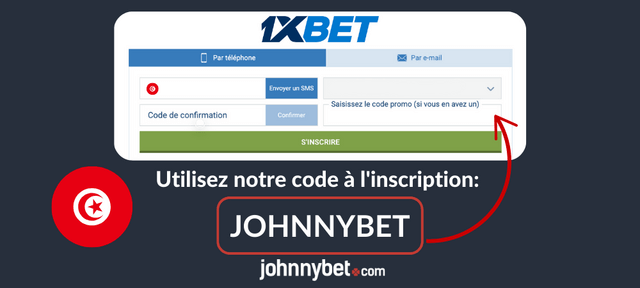 inscription code bonus 1XBET Tunisie