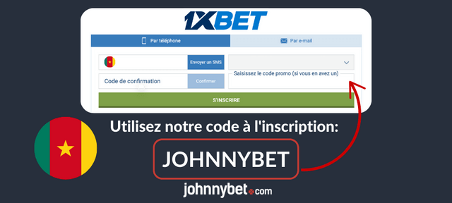 1XBET Cameroun code promotionnel