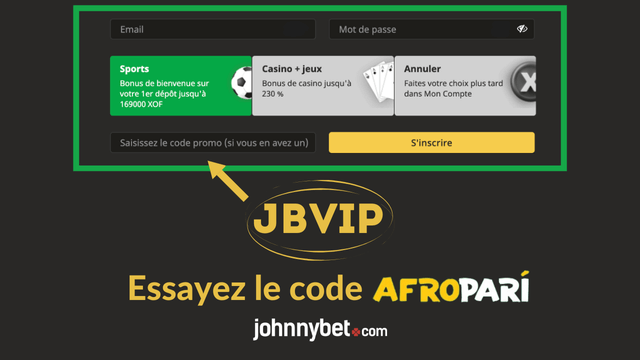 code bonus à l'inscription Afropari