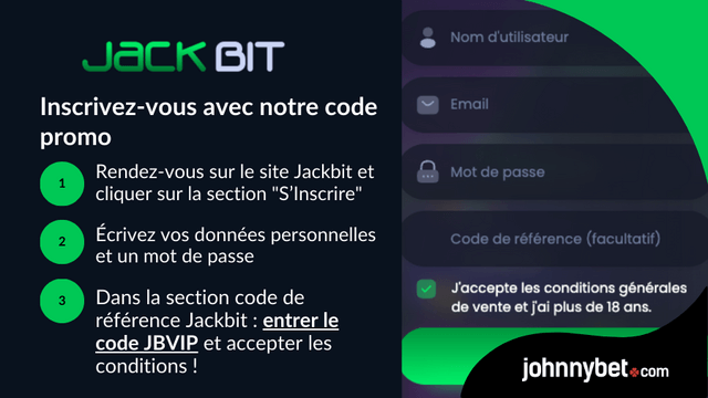 inscription code de reference jackbit
