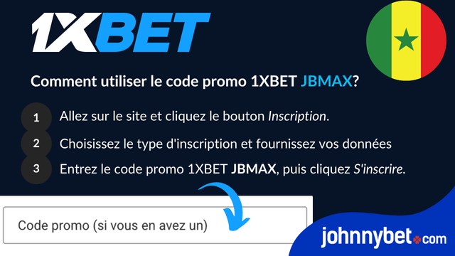 enregistrement code promo 1xbet sénégal