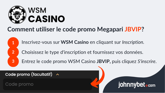 enregistrement code promo WSM Casino