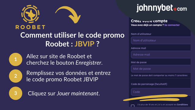inscription code de parrainage Roobet