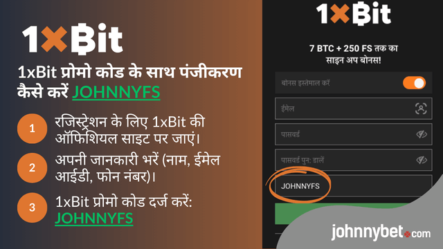 1xbit प्रोमो कोड पंजीकरण