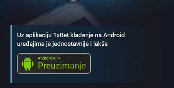 1XBET aplikacija za Android preuzimanje