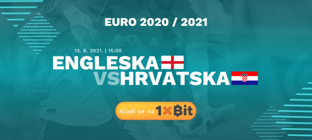 1xBit kladjene na meč Engleska - Hrvatska Euro 2020 / 2021