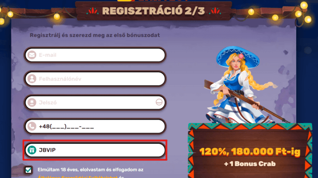 5gringos kaszinó regisztráció jbvip promóciós kóddal exkluzív