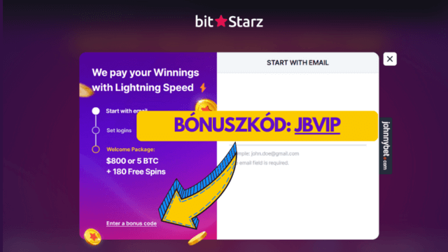 BitStarz regisztráció a JBVIP bónuszkóddal